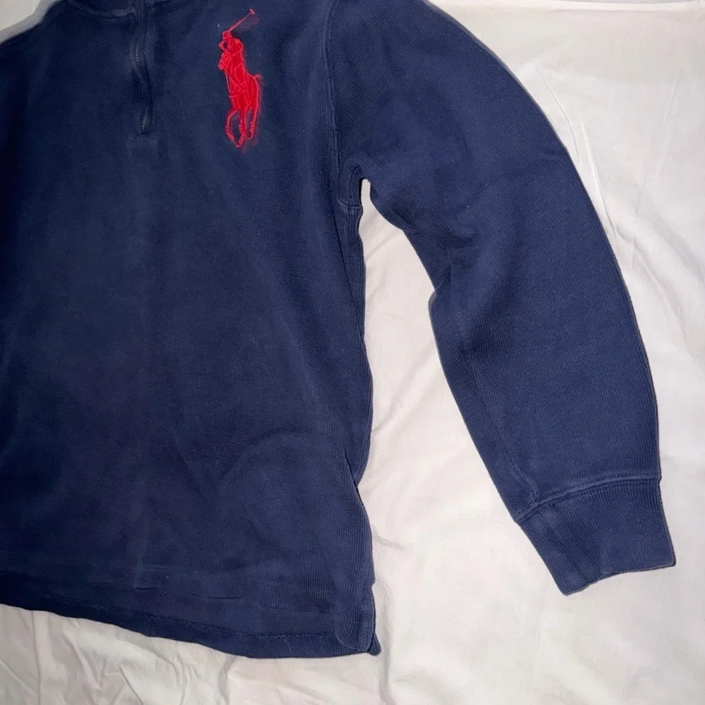 Vintage Polo by Ralph Lauren Navy Half-Zip Pullover with Red Pony